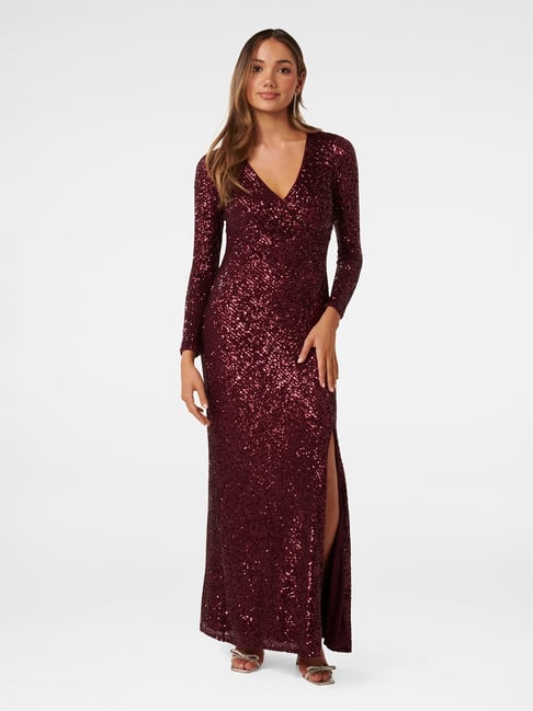 Buy Twenty Dresses By Nykaa Fashion Maroon Ready For The Royal Ball Maxi  Dress Online