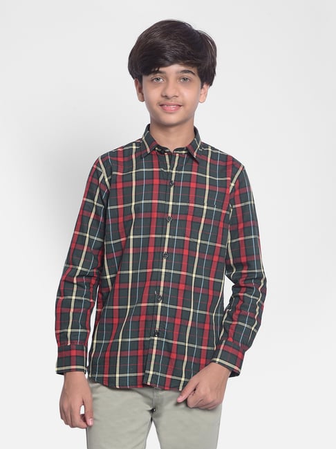 Crimsoune Club Kids Multicolor Checks Full Sleeves Shirt-picture-26