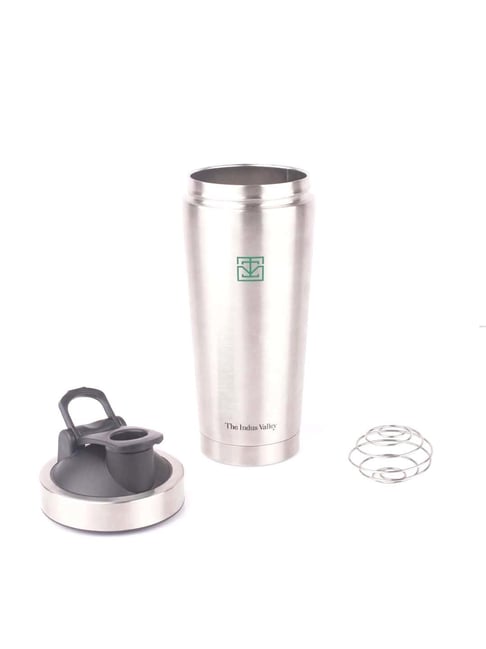 The Indus Valley Silver Stainless Steel 18.28 cm Gym Shaker Bottle With Steel Agitator (0.75 L)-picture-17