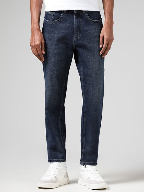 Buy Men Blue Dark Wash Low Skinny Fit Jeans Online - 894025 | Peter England