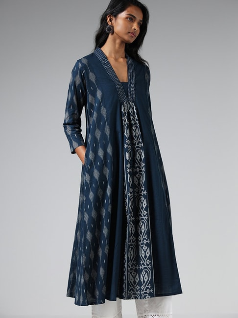 Manju Indigo Straight Fit Kurta WSR242 | Kurti designs, Clothes for women,  Kurta designs