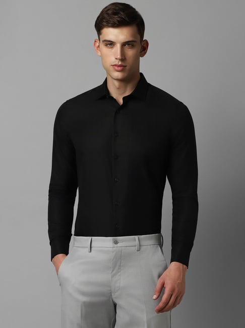 Louis Philippe Slim Fit Pure Cotton Opaque Formal Wrinkle Free Permapress Shirt