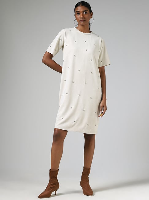 westside beige dress Buy Wardrobe Beige Checks Design A Line Dress from Westside
