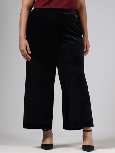 Unique Bargains Women's Elegant Velvet High Waist Trousers with Pocket Work  Pants - Walmart.com