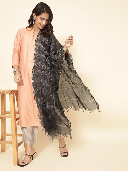 Fabindia Black Printed Dupatta-picture-25