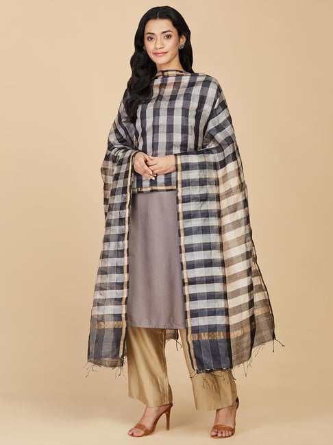 Fabindia Black & White Printed Dupatta-picture-34