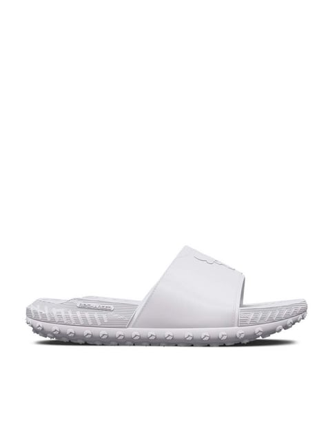 Buy Under Armour Men s Project Rock 3 White Slides for Men at Best