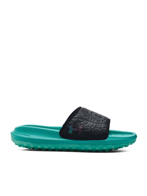 Under Armour Men s Summit Fat Tire Black Green Slides