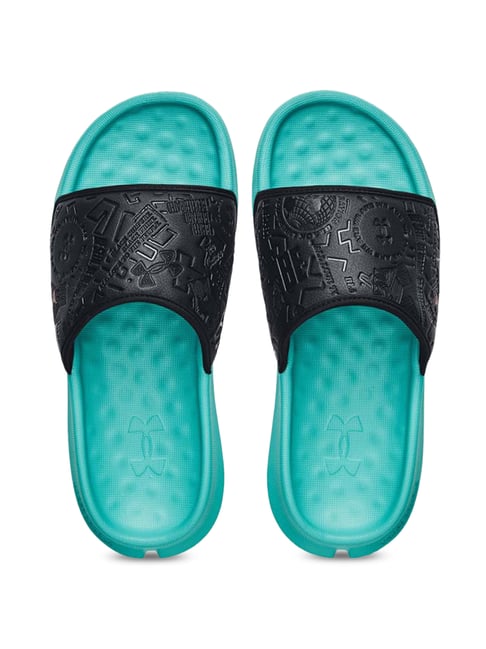 Under Armour Men s Summit Fat Tire Black Green Slides