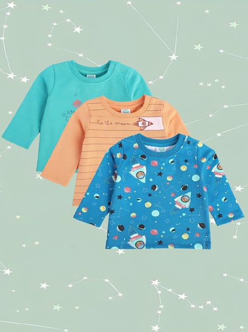 MINIKLUB Kids Multicolor Printed Full Sleeves T-Shirt (Pack Of 3)-picture-16