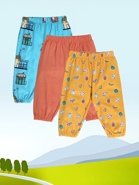 MINIKLUB Kids Multicolor Printed Pants (Pack Of 3)