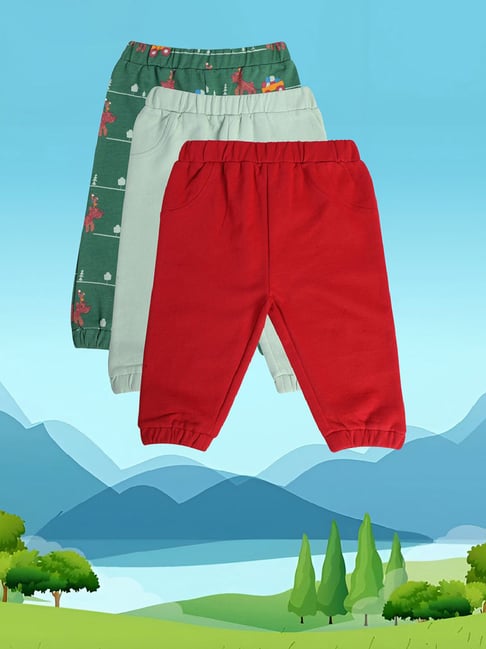 MINIKLUB Kids Multicolor Printed Pants (Pack Of 3)