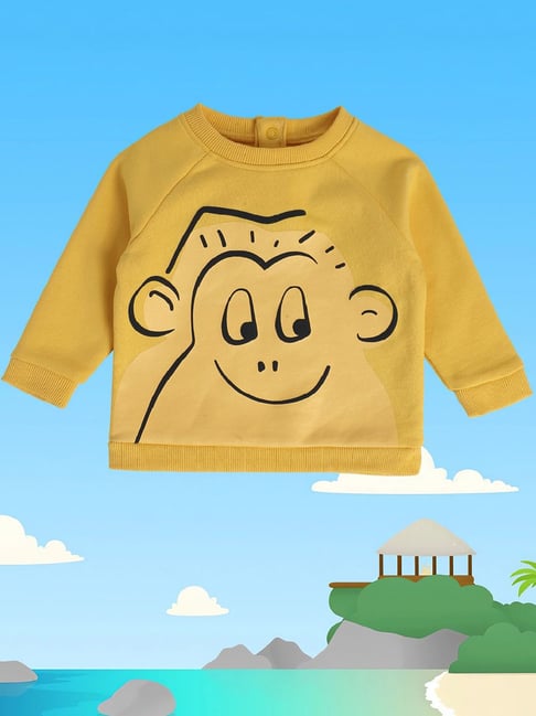 Buy MINIKLUB Kids Yellow Printed Sweatshirt for Infants Boys