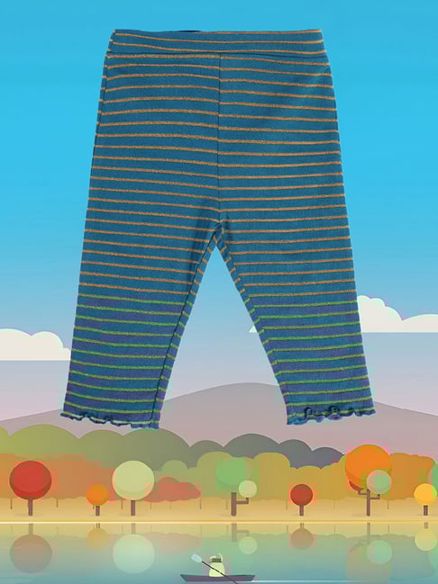 MINIKLUB Kids Blue Striped Leggings