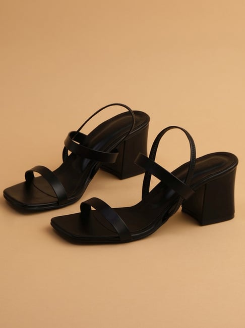 Buy Eridani Women's AmarisWide Black Ankle Strap Sandals for Women