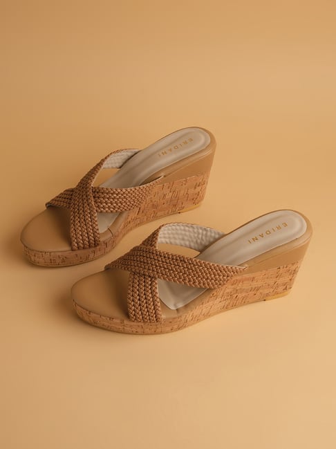 Beige 2025 platform wedges