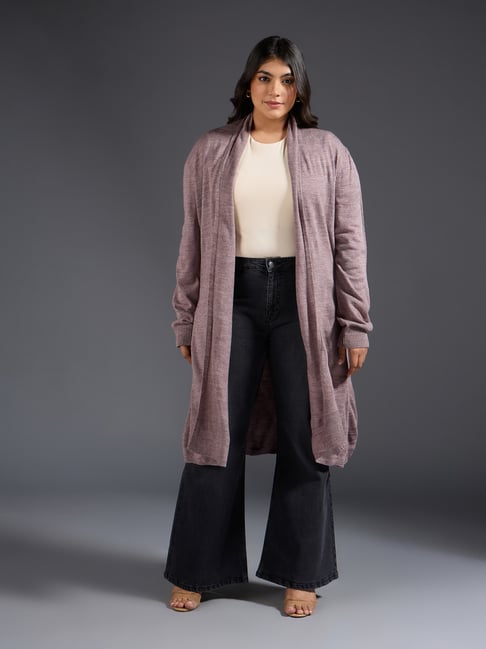 Long 2025 mauve cardigan