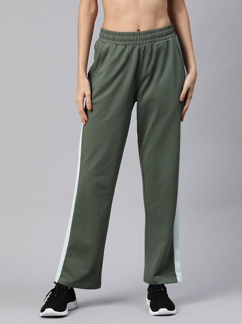 Buy ALCIS Green Striped Track Pants for Women s Online Tata CLiQ