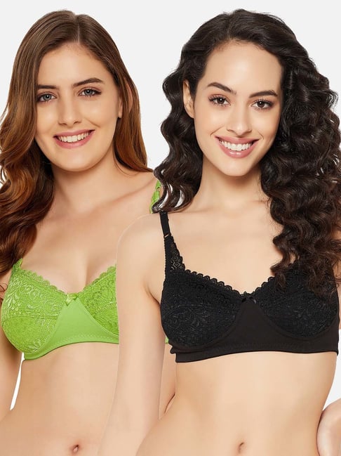 Pack of 2 Multi-Color Cotton Bras with Stylish Comfort