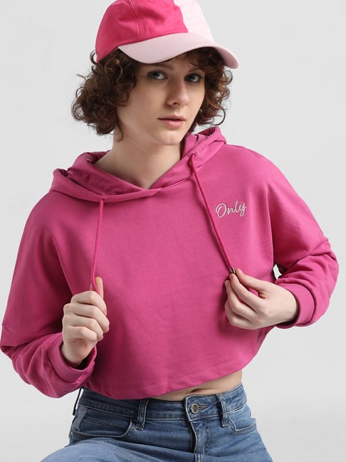 Buy Only Pink Graphic Print Hoodie for Women Online Tata CLiQ