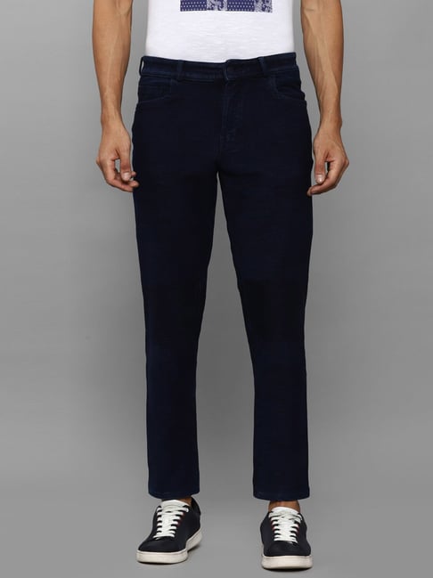 Louis Philippe Jeans Navy Cotton Slim Fit Jeans-picture-18