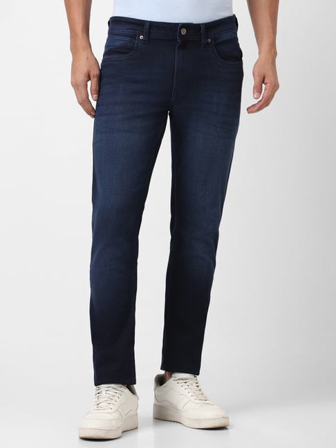 Buy Peter England Jeans Navy Cotton Regular Fit Jeans for Mens