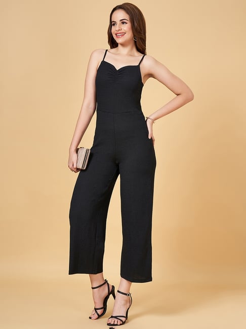 People by Pantaloons Black Sleeveless Jumpsuit