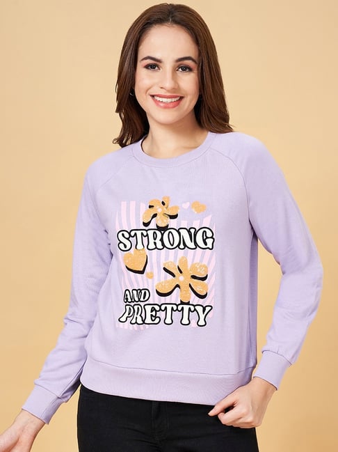 People by Pantaloons Purple Cotton Embellished Sweatshirt-picture-20