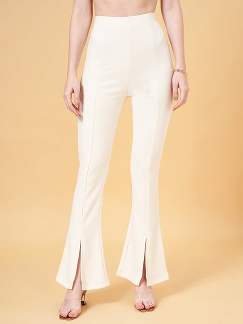 Burberry Ladies Off White Jersey Wide Leg Pants, Brand Size 4 (US Size 2)  8017540 - Apparel - Jomashop