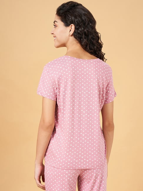 Dreamz by Pantaloons Pink Cotton Printed T-Shirt