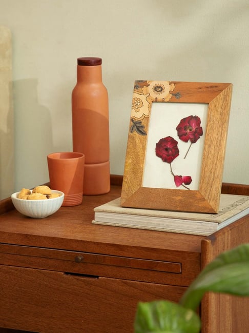 Ellementry Fleur D' Natural Wood Small Photo Frame