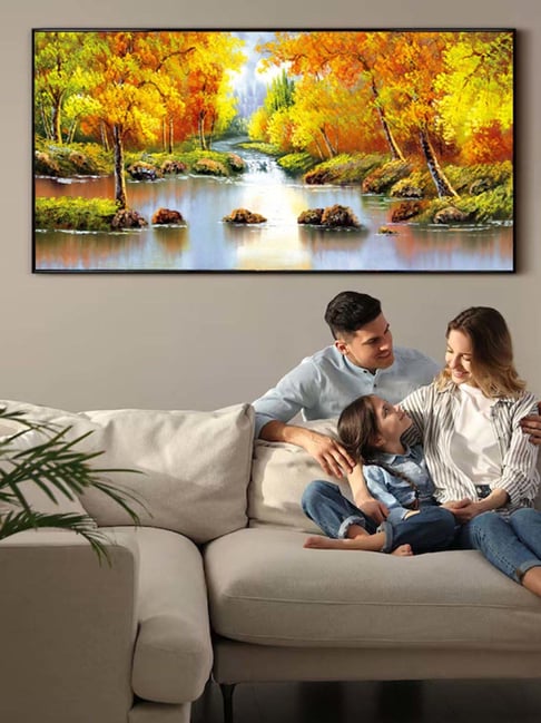 Buy Art Street Autumn Trees Nature Scenery Large Panel Wall Art