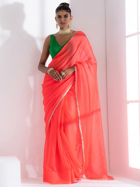 Buy Fuchsia Organza Silk Parvati Saree With Unstitched Blouse Piece For  Women by Mimamsaa Online at Aza Fashions.