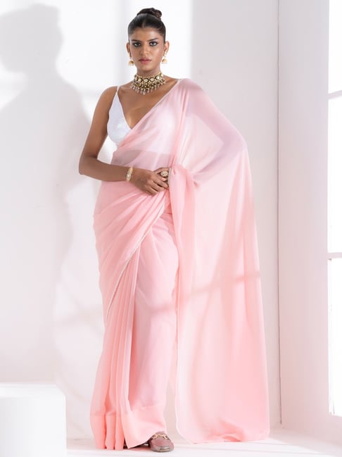 Baby Pink Saree – Label Nitika