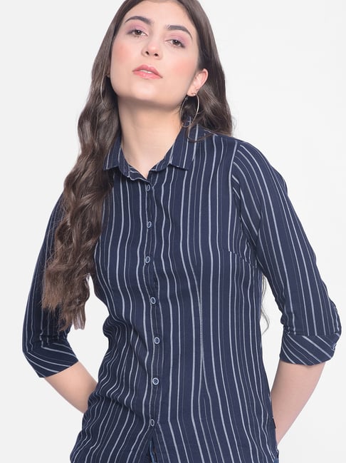 Crimsoune Club Navy & White Striped Shirt-picture-18