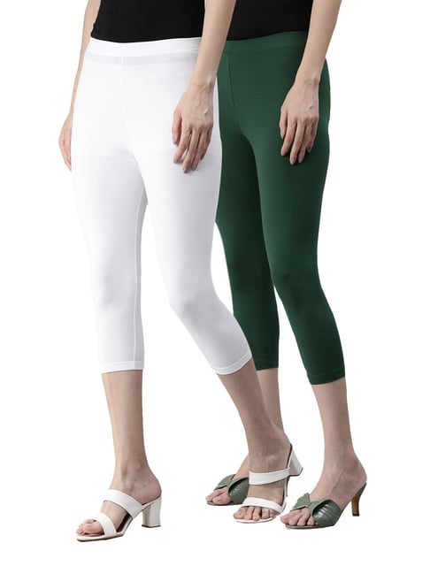 Yoga Capri Leggings White With Polka Dot Pattern Mid Calf Length High Rise  Athletic Exercise Lounge for Women - Etsy