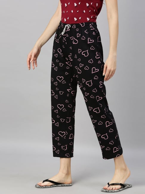 Kryptic Black Printed Pyjamas