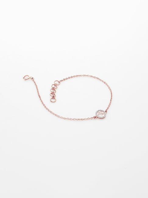 Twist bracelet, White, Rose gold-tone plated | Swarovski