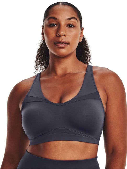 Under Armour Womens Project Rock Infinity Mid Sports Bra Black/White XL