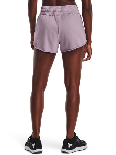 UNDER ARMOUR Purple Cotton Mid Rise Sports Shorts