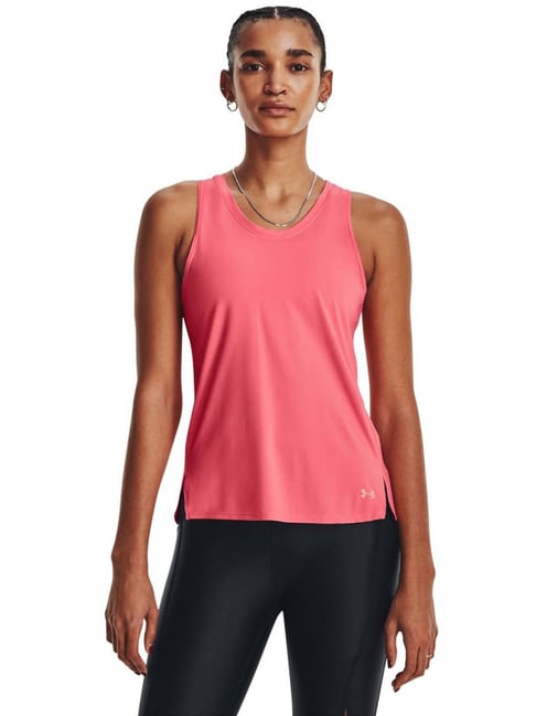 UNDER ARMOUR Pink Logo Print Sports Tank Top