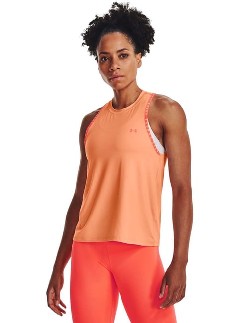 UNDER ARMOUR Orange Logo Print Sports Tank Top