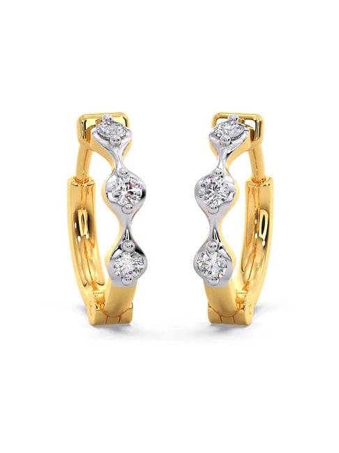 Buy Candere by Kalyan Jewellers 14K Gold and Diamond Hoop Earrings