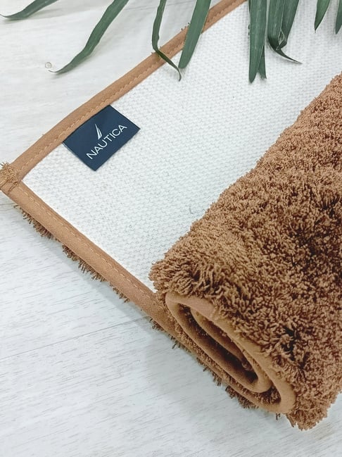 Nautica Ivory 2700 GSM Polyester Anti Slip Large Bath Mat - Set of 2