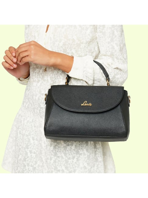 Buy Lavie Bleech Black Synthetic Solid Satchel Handbag Online At