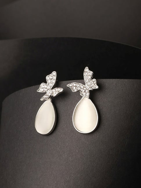 Buy Red & White AD Stone Work Tops / Earrings Online - Amfez.com