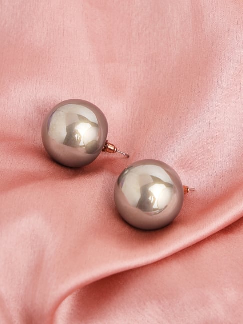 Vintage Eugene Faux Grey Pearl Earrings - Ruby Lane