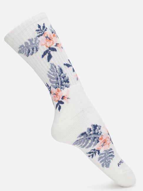 American Eagle Outfitters Beige Cotton Regular Fit Printed Socks