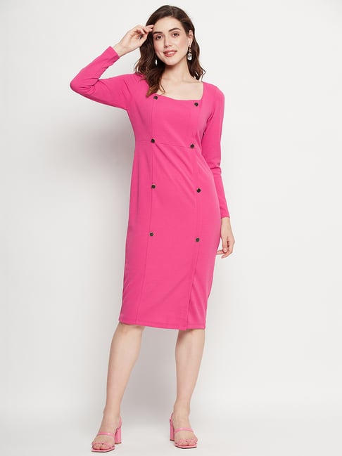 madame pink dress Madame Blush Pink Cotton Midi Dress