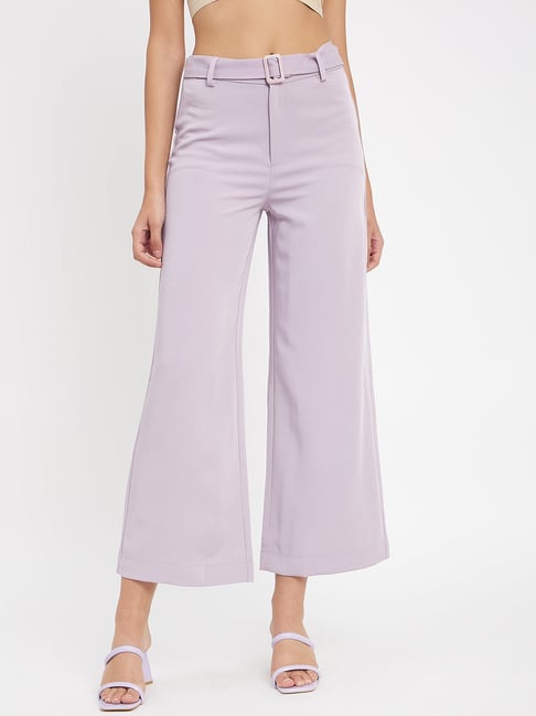 YOURS Plus Size Purple Wide Leg Trousers | Yours Clothing